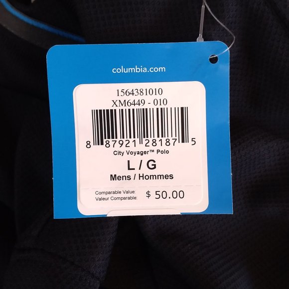 🆕Columbia Men's City Voyager Omni-Shade Sun Protection UPF 30 Polo -Black, NWT - Picture 4 of 7